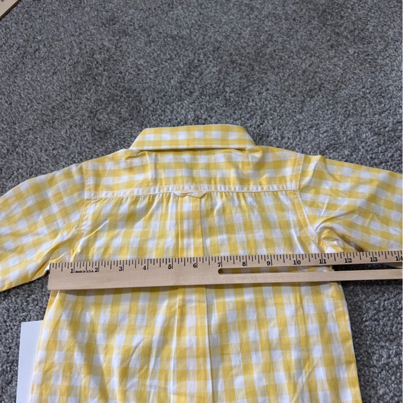 Rugged butts shirt boys 2T yellow white button down checkered plaid classic - Picture 6 of 9